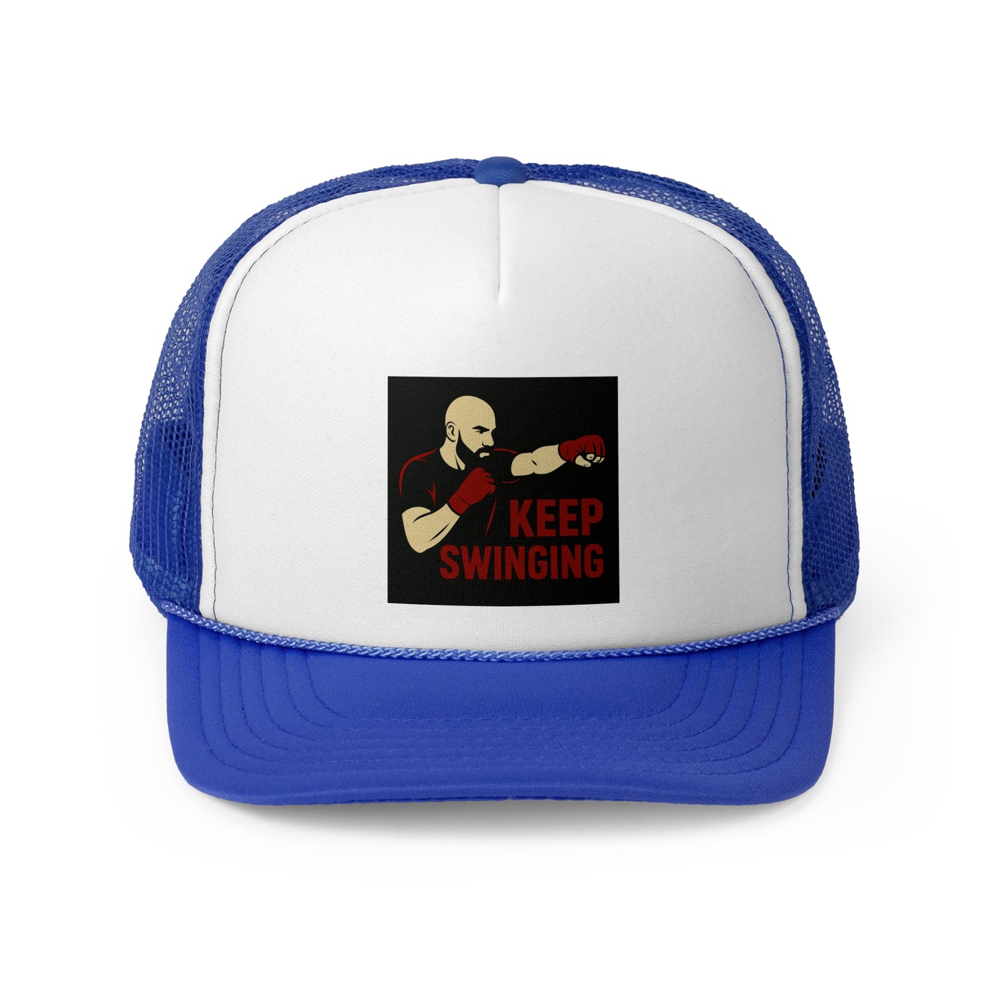 Keep Swinging Trucker Cap - Motivational Hat for Fighters & Sports Enthusiasts