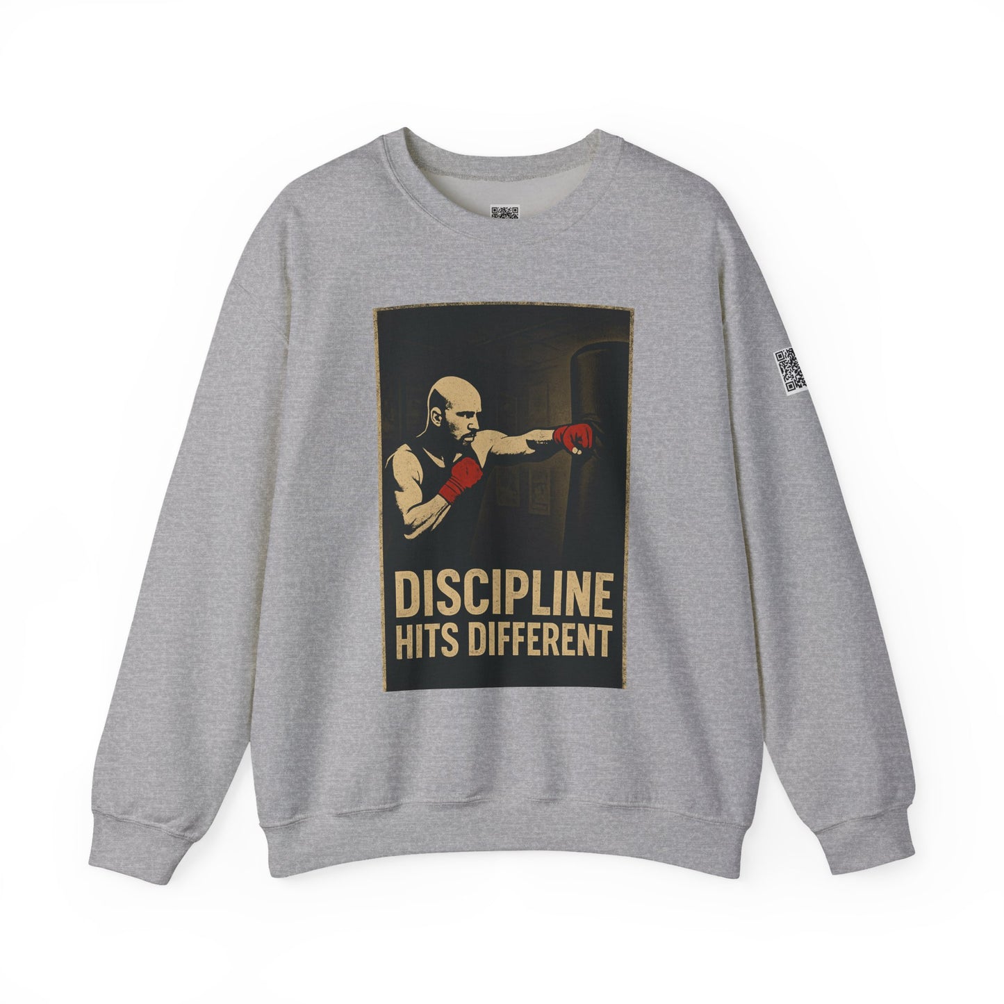 Motivational Sweatshirt - Discipline Hits Different - Unisex Crewneck - Fitness Gift - Workout Apparel - Casual Sport Style - Gym Wear