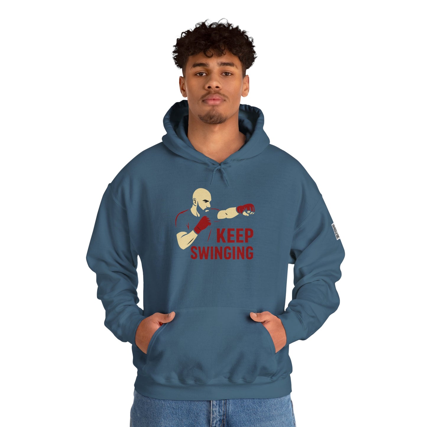 Keep Swinging Hoodie - Motivational Sweatshirt for Fighters and Dreamers, Perfect for Gym, Sports, Gifts, Birthdays, and Casual Wear