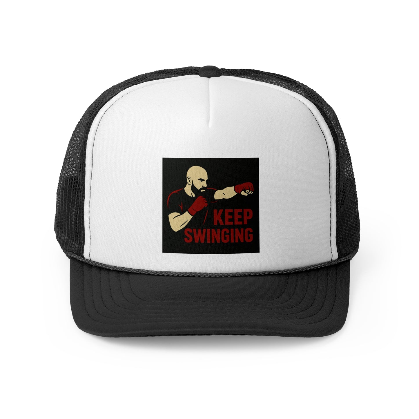 Keep Swinging Trucker Cap - Motivational Hat for Fighters & Sports Enthusiasts
