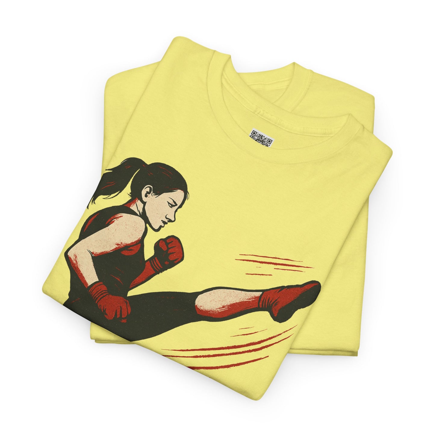 "More with a Kick " - Motivational Fitness Tee | Unisex Heavy Cotton Tee, Gym Shirt, Workout Apparel, Exercise Gift, Activewear, Sports Top