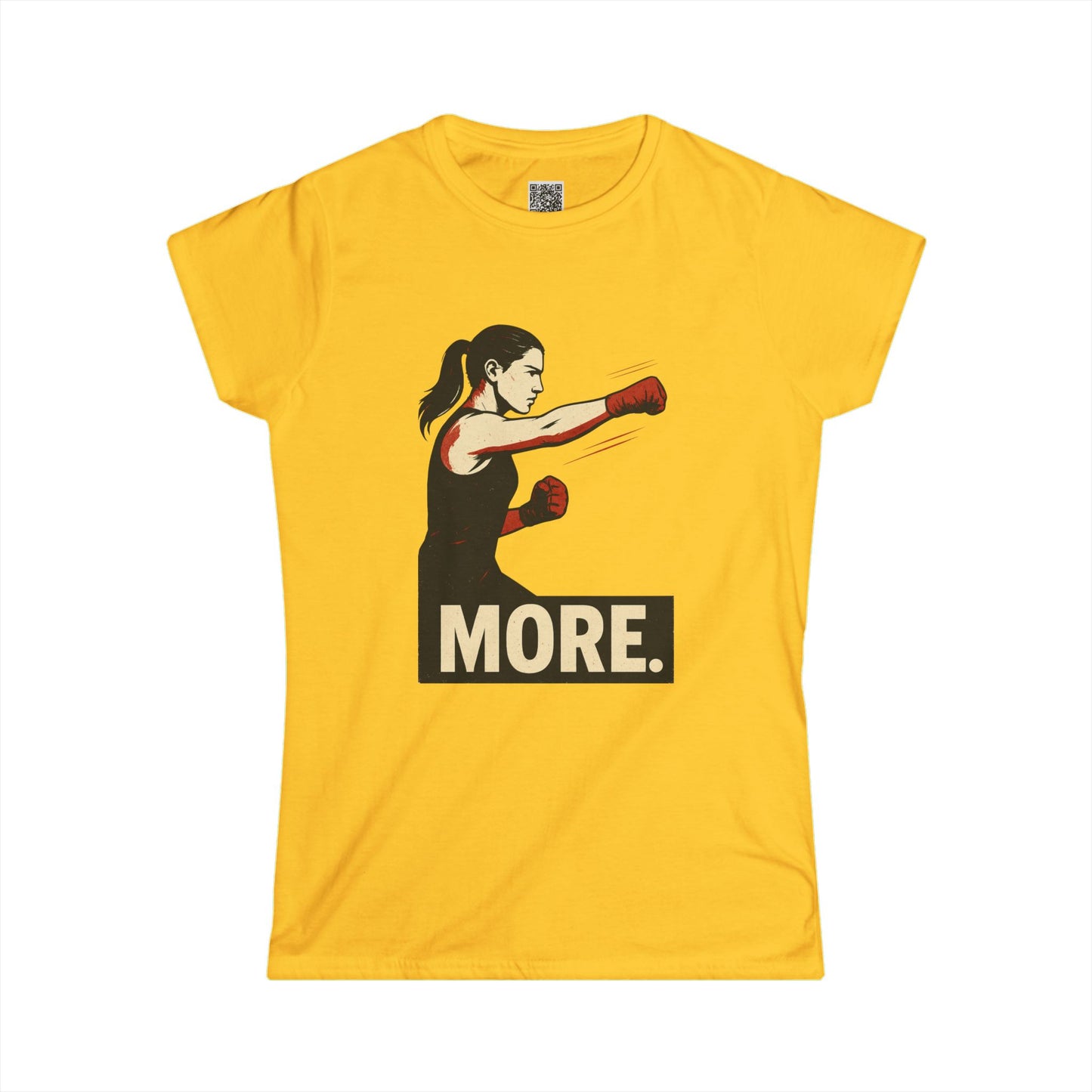 "More. With a Cross." Empowering Women's Softstyle Tee - Motivational Fitness Apparel, Boxing Inspiration, Workout Top, Gift for Her, Activewear