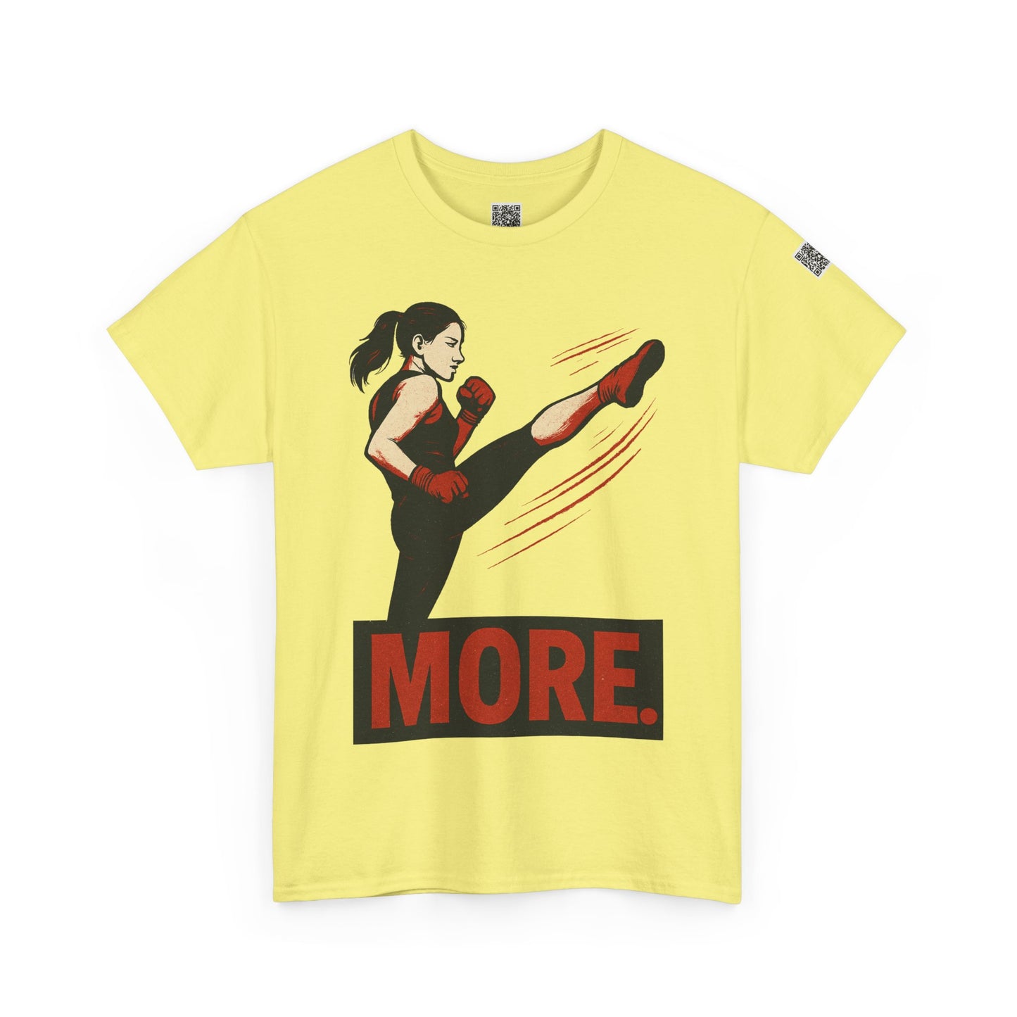 "More with a Kick " - Motivational Fitness Tee | Unisex Heavy Cotton Tee, Gym Shirt, Workout Apparel, Exercise Gift, Activewear, Sports Top