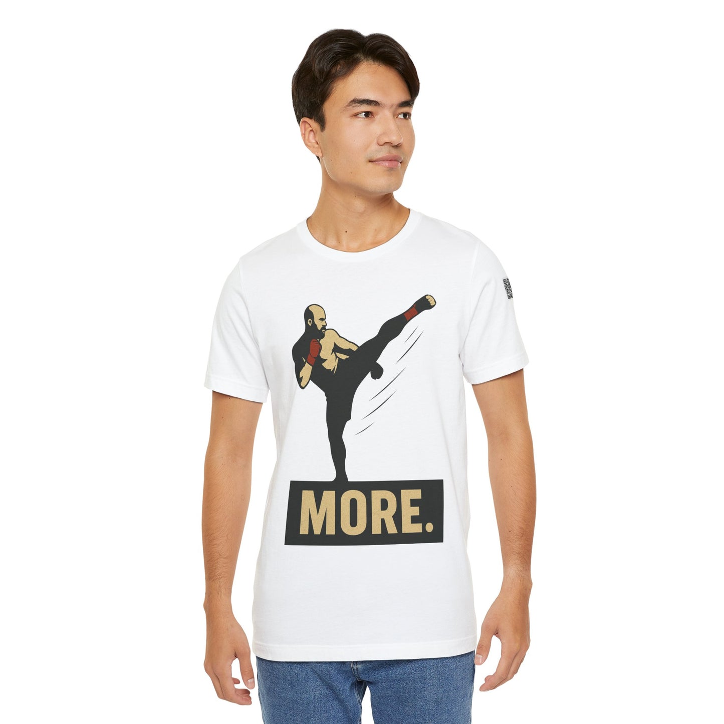 "More, Sidekick" - Motivational Kickboxing Tee - Unisex Short Sleeve Shirt, Fitness Apparel, Workout Gear, Gift for Athletes, Inspirational Clothing