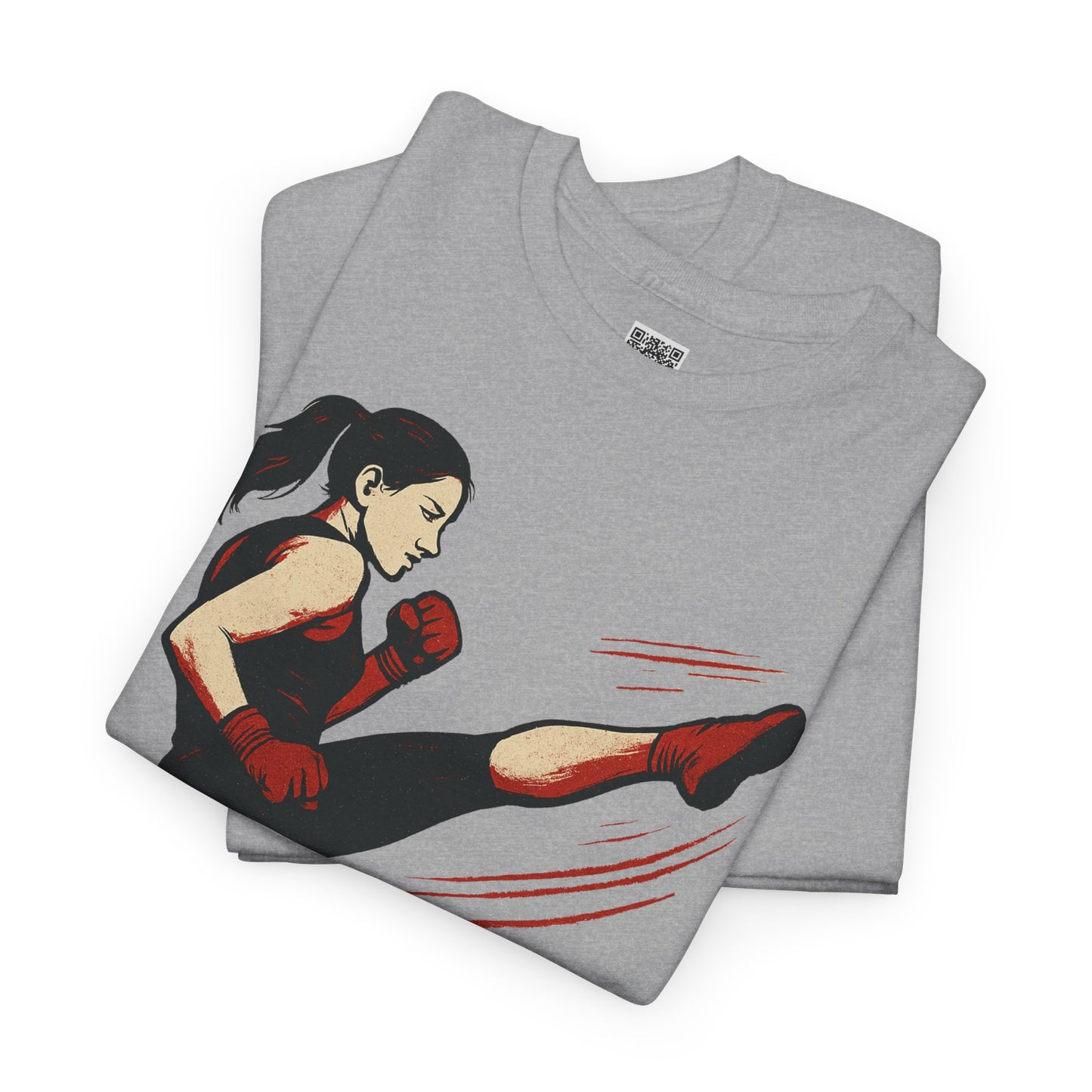 "More with a Kick " - Motivational Fitness Tee | Unisex Heavy Cotton Tee, Gym Shirt, Workout Apparel, Exercise Gift, Activewear, Sports Top