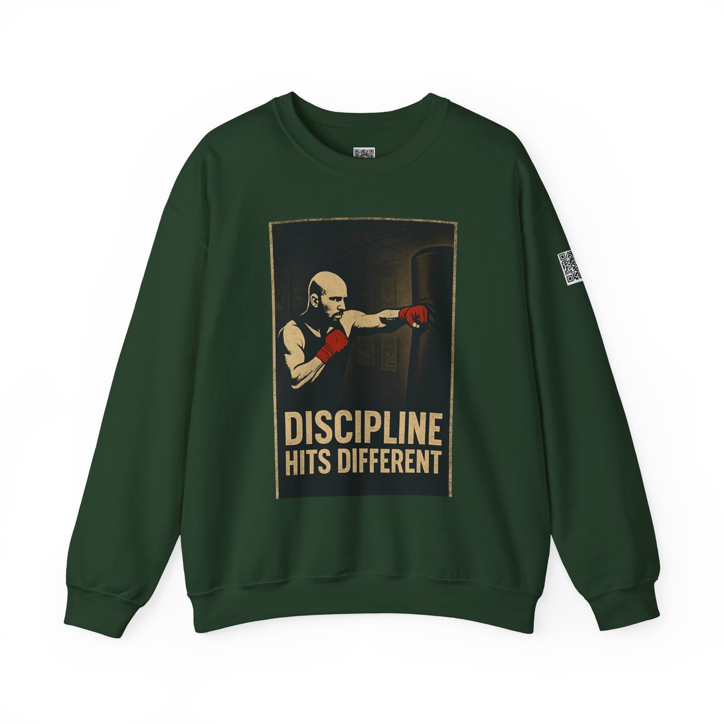 Motivational Sweatshirt - Discipline Hits Different - Unisex Crewneck - Fitness Gift - Workout Apparel - Casual Sport Style - Gym Wear