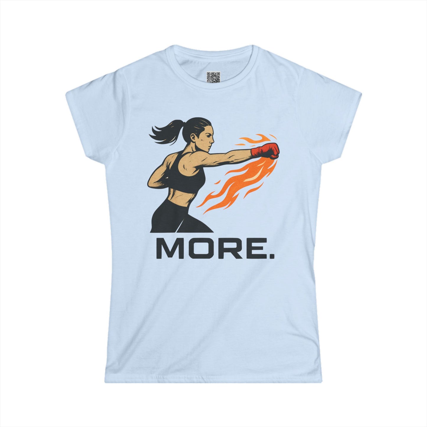 "More. Punching Fire." Empowered Women's Workout Tee - Motivational Fitness T-Shirt, Gym Apparel, Athletic Wear, Exercise Top, Gift for Her