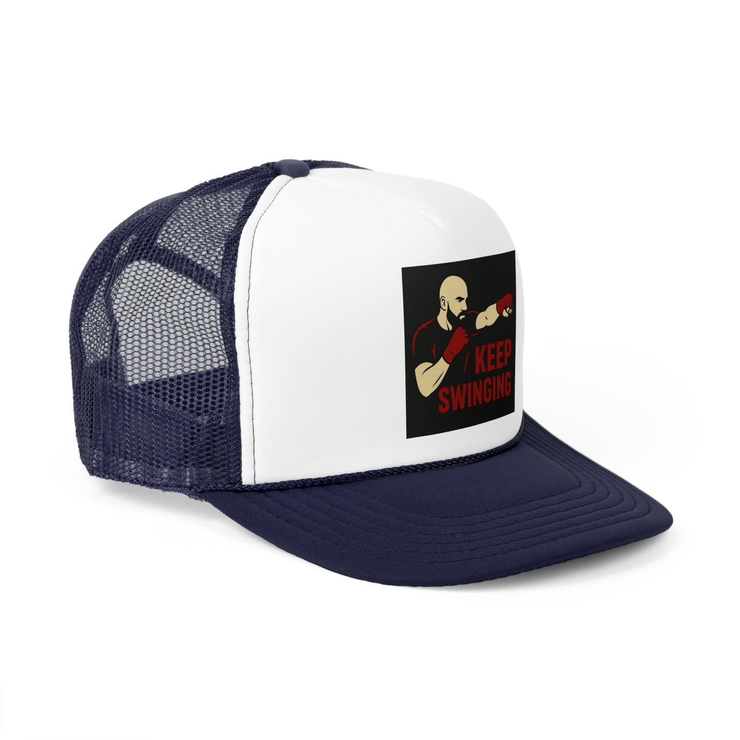 Keep Swinging Trucker Cap - Motivational Hat for Fighters & Sports Enthusiasts
