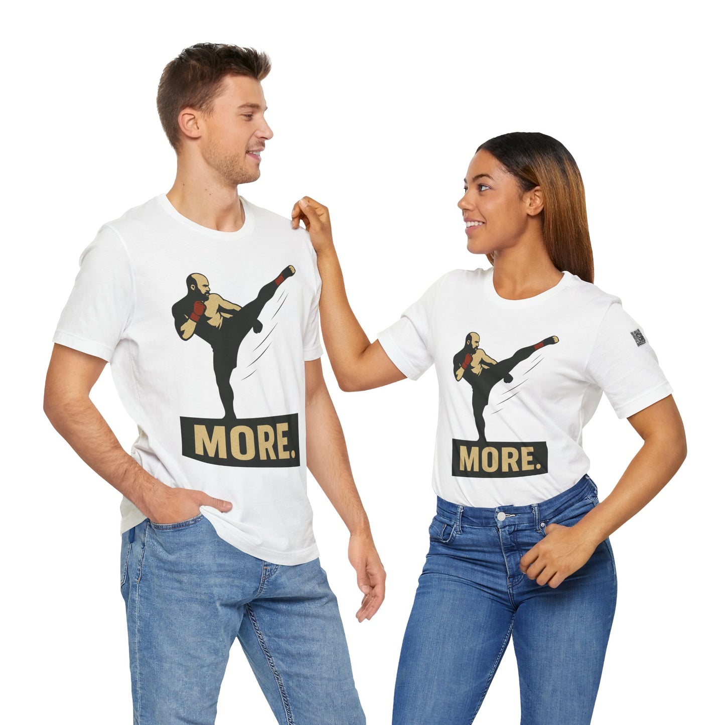 "More, Sidekick" - Motivational Kickboxing Tee - Unisex Short Sleeve Shirt, Fitness Apparel, Workout Gear, Gift for Athletes, Inspirational Clothing