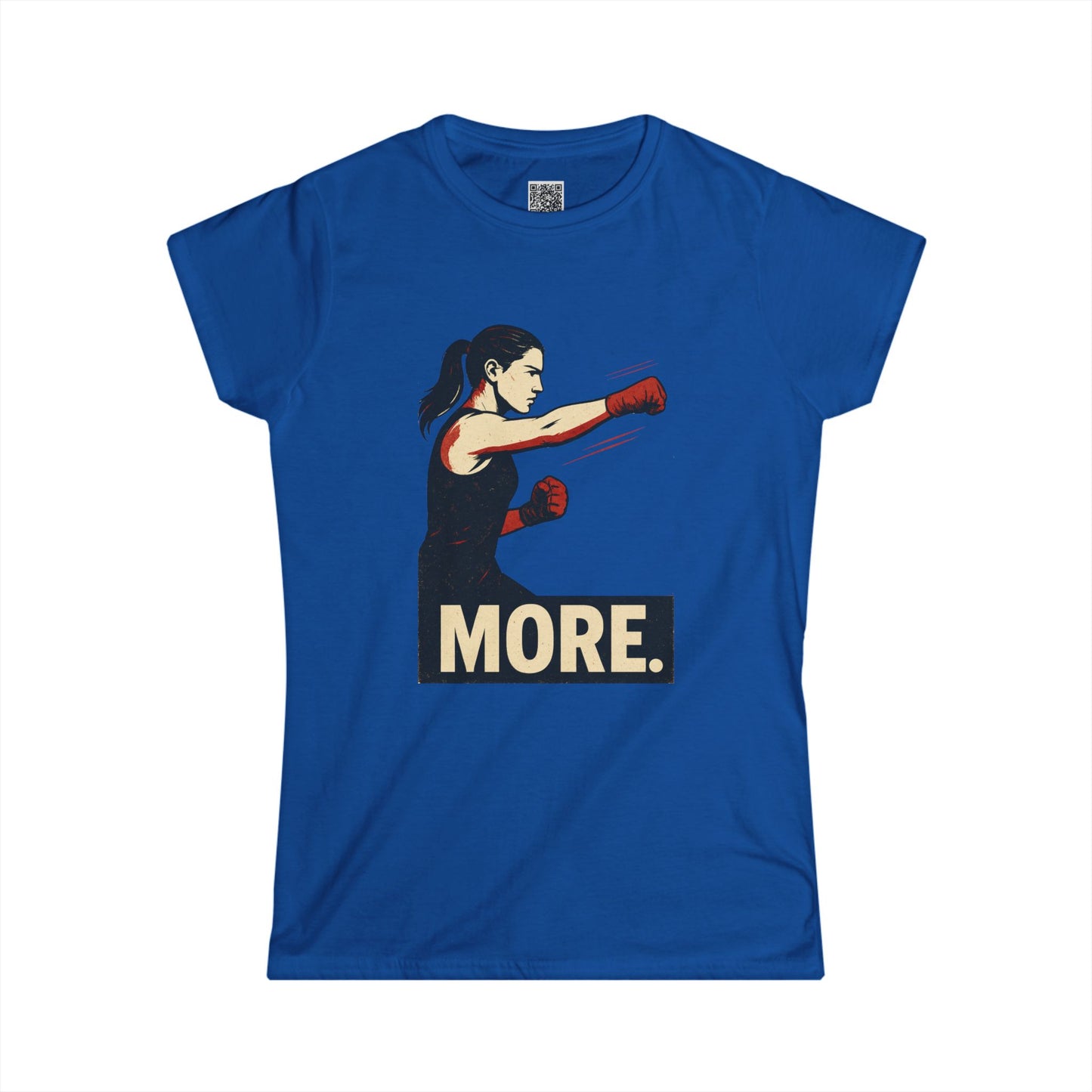 "More. With a Cross." Empowering Women's Softstyle Tee - Motivational Fitness Apparel, Boxing Inspiration, Workout Top, Gift for Her, Activewear