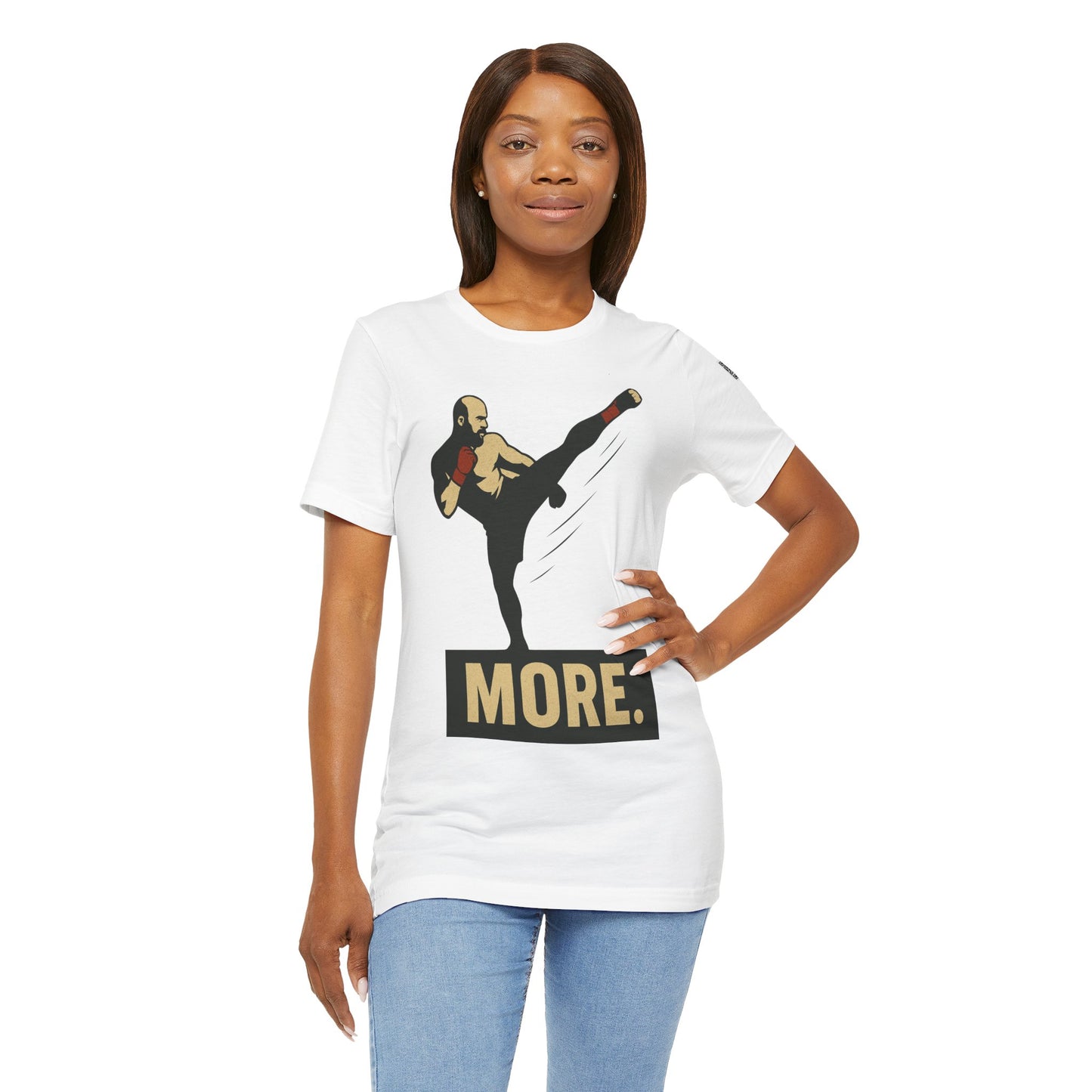 "More, Sidekick" - Motivational Kickboxing Tee - Unisex Short Sleeve Shirt, Fitness Apparel, Workout Gear, Gift for Athletes, Inspirational Clothing
