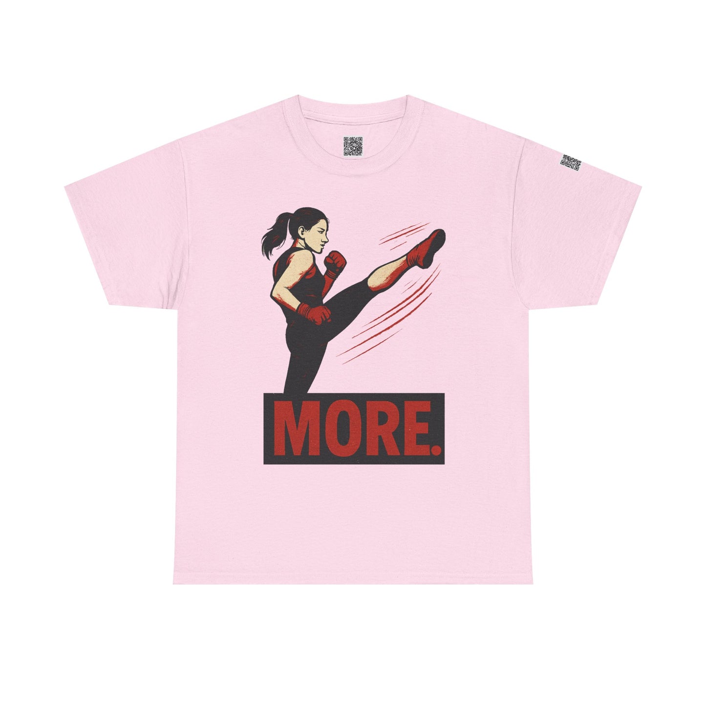 "More with a Kick " - Motivational Fitness Tee | Unisex Heavy Cotton Tee, Gym Shirt, Workout Apparel, Exercise Gift, Activewear, Sports Top