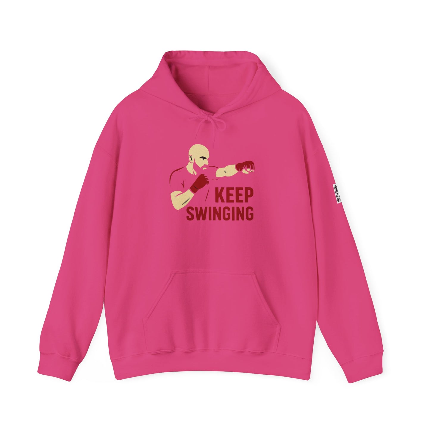 Keep Swinging Hoodie - Motivational Sweatshirt for Fighters and Dreamers, Perfect for Gym, Sports, Gifts, Birthdays, and Casual Wear