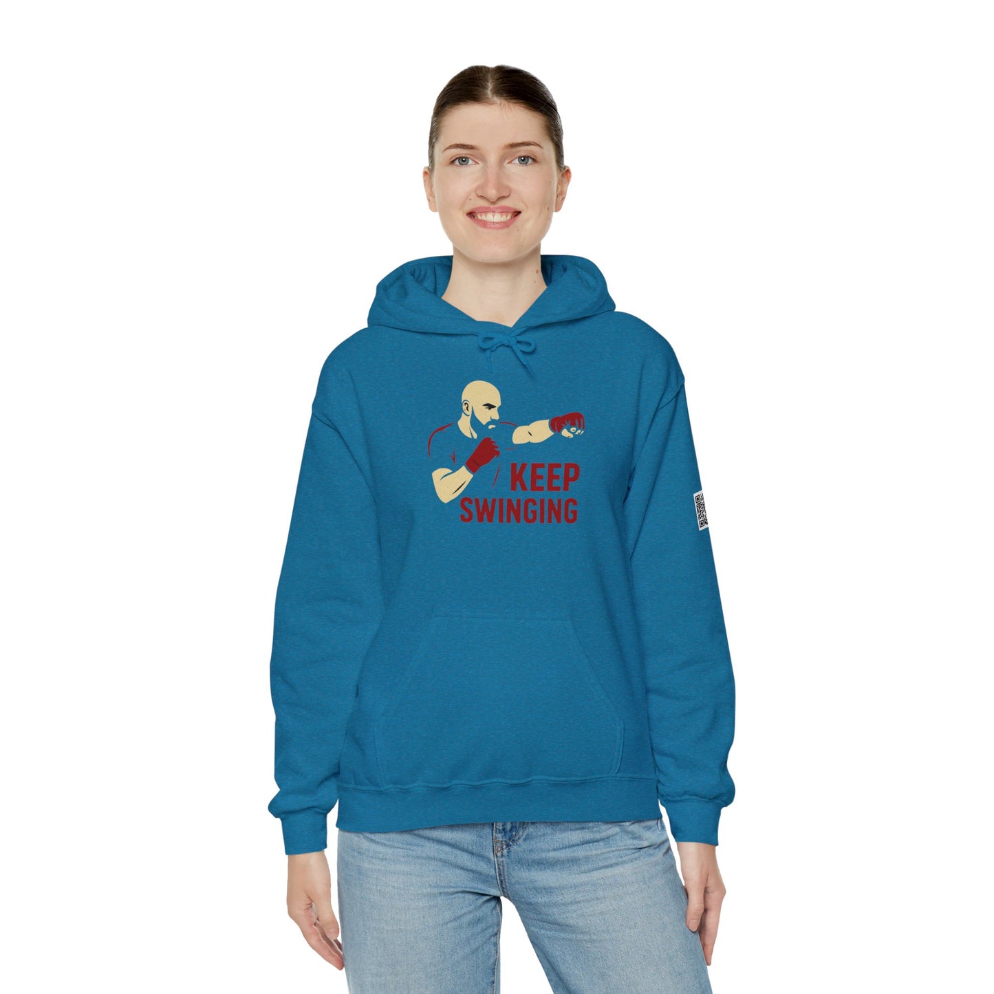 Keep Swinging Hoodie - Motivational Sweatshirt for Fighters and Dreamers, Perfect for Gym, Sports, Gifts, Birthdays, and Casual Wear