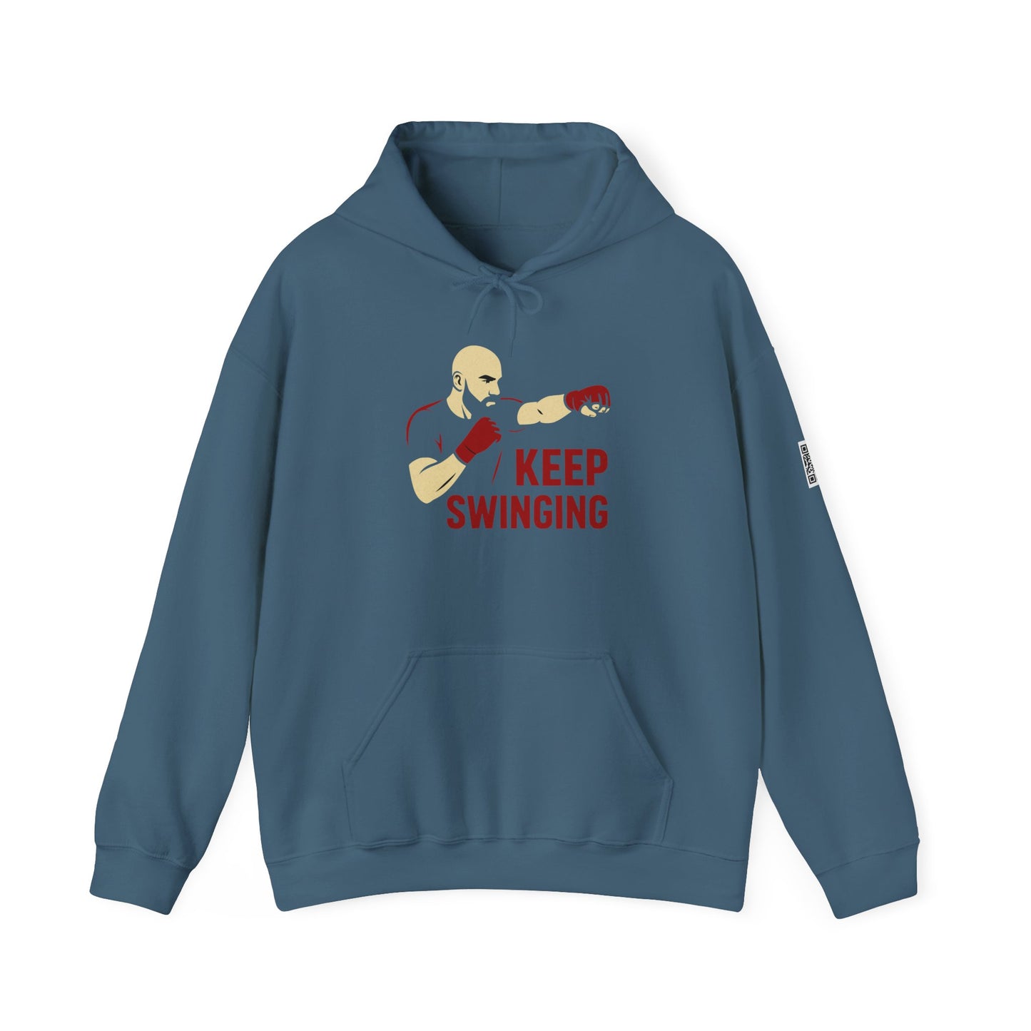 Keep Swinging Hoodie - Motivational Sweatshirt for Fighters and Dreamers, Perfect for Gym, Sports, Gifts, Birthdays, and Casual Wear