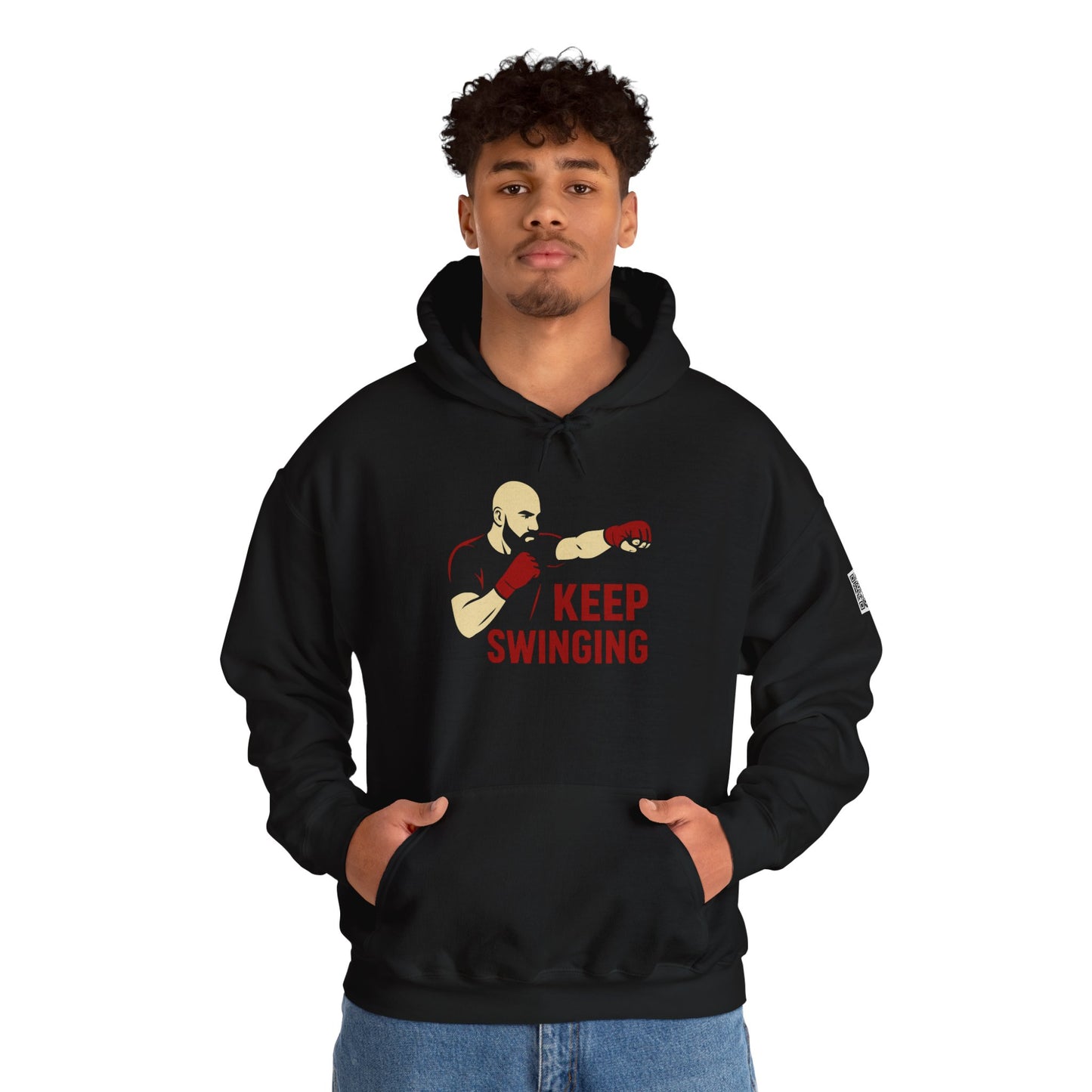 Keep Swinging Hoodie - Motivational Sweatshirt for Fighters and Dreamers, Perfect for Gym, Sports, Gifts, Birthdays, and Casual Wear
