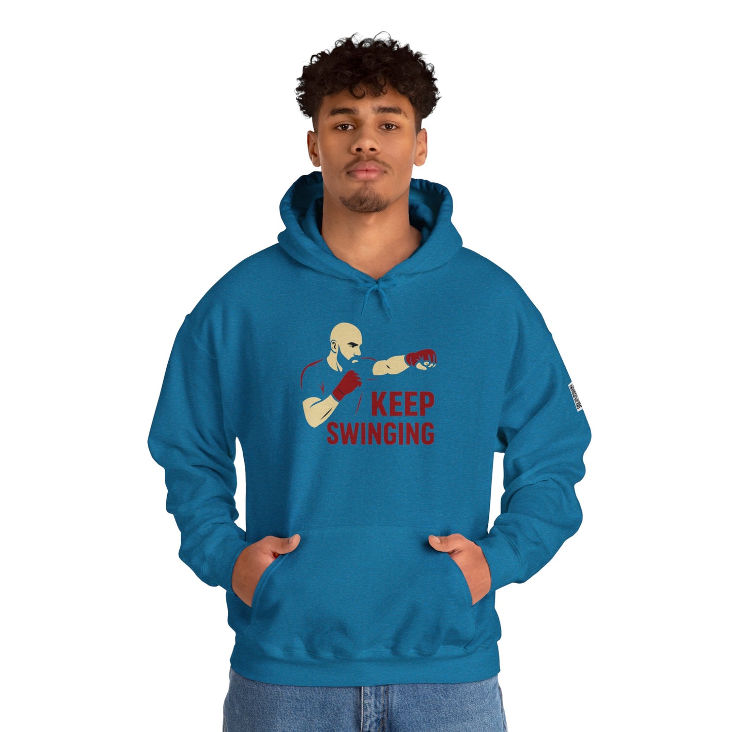 Keep Swinging Hoodie - Motivational Sweatshirt for Fighters and Dreamers, Perfect for Gym, Sports, Gifts, Birthdays, and Casual Wear