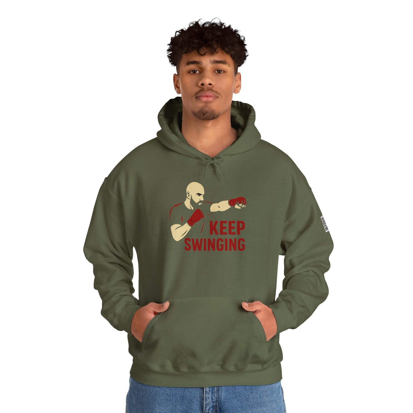 Keep Swinging Hoodie - Motivational Sweatshirt for Fighters and Dreamers, Perfect for Gym, Sports, Gifts, Birthdays, and Casual Wear