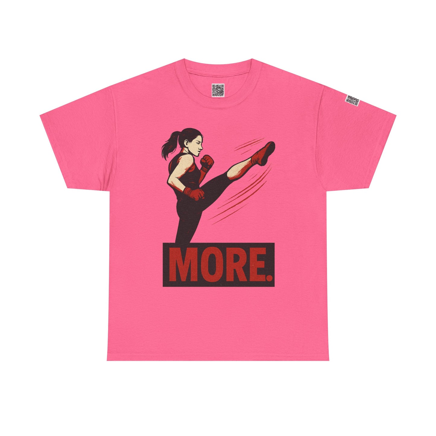 "More with a Kick " - Motivational Fitness Tee | Unisex Heavy Cotton Tee, Gym Shirt, Workout Apparel, Exercise Gift, Activewear, Sports Top