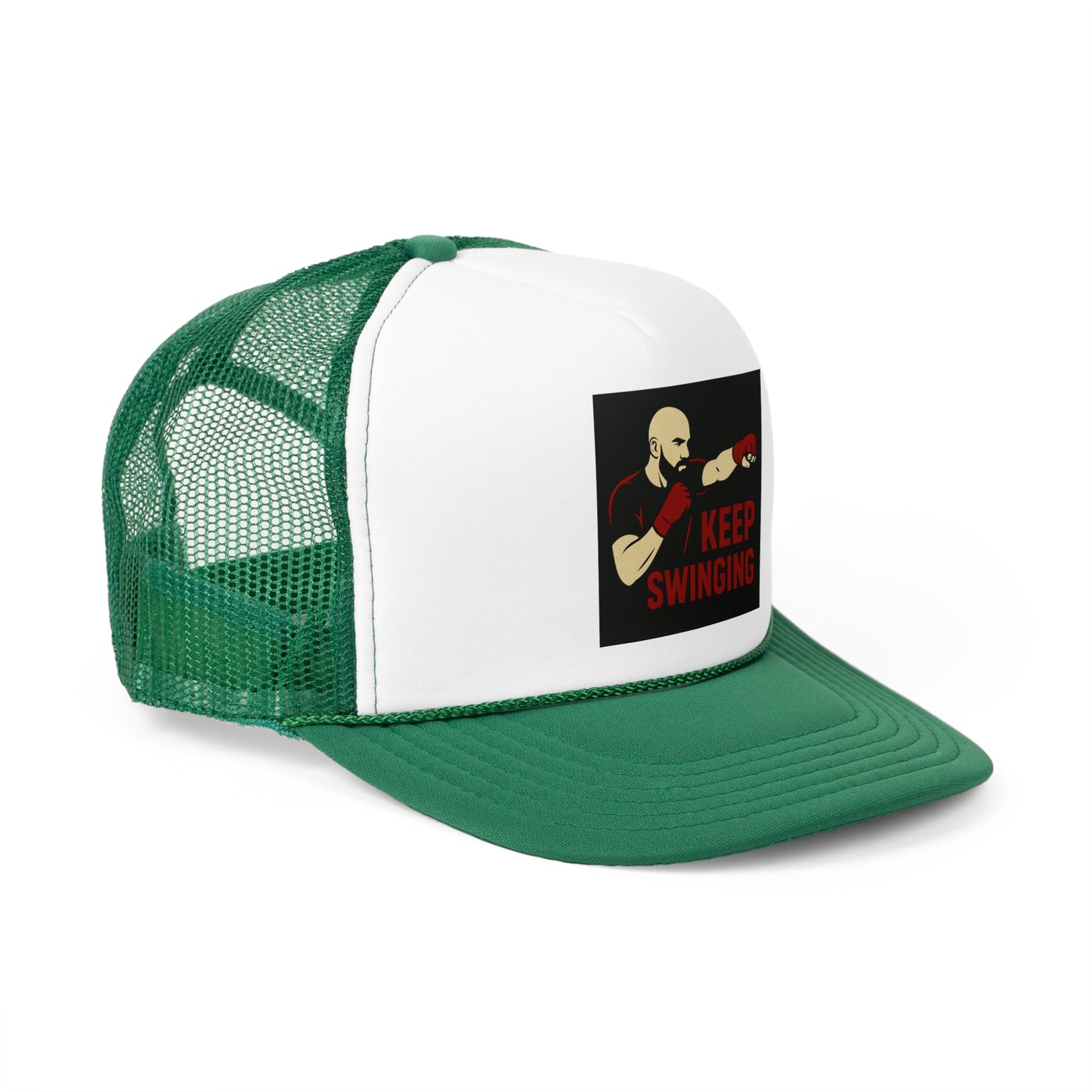 Keep Swinging Trucker Cap - Motivational Hat for Fighters & Sports Enthusiasts