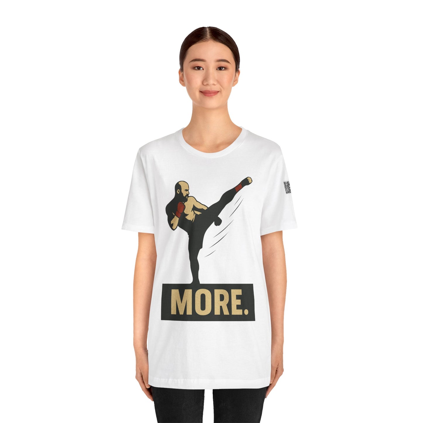 "More, Sidekick" - Motivational Kickboxing Tee - Unisex Short Sleeve Shirt, Fitness Apparel, Workout Gear, Gift for Athletes, Inspirational Clothing