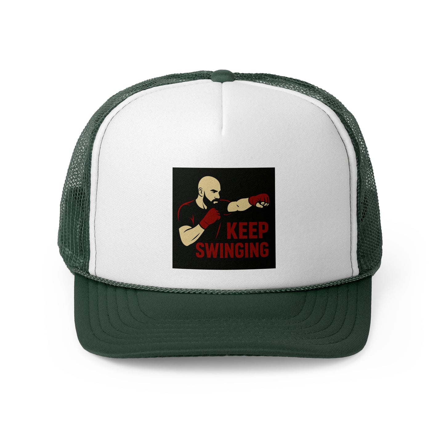 Keep Swinging Trucker Cap - Motivational Hat for Fighters & Sports Enthusiasts