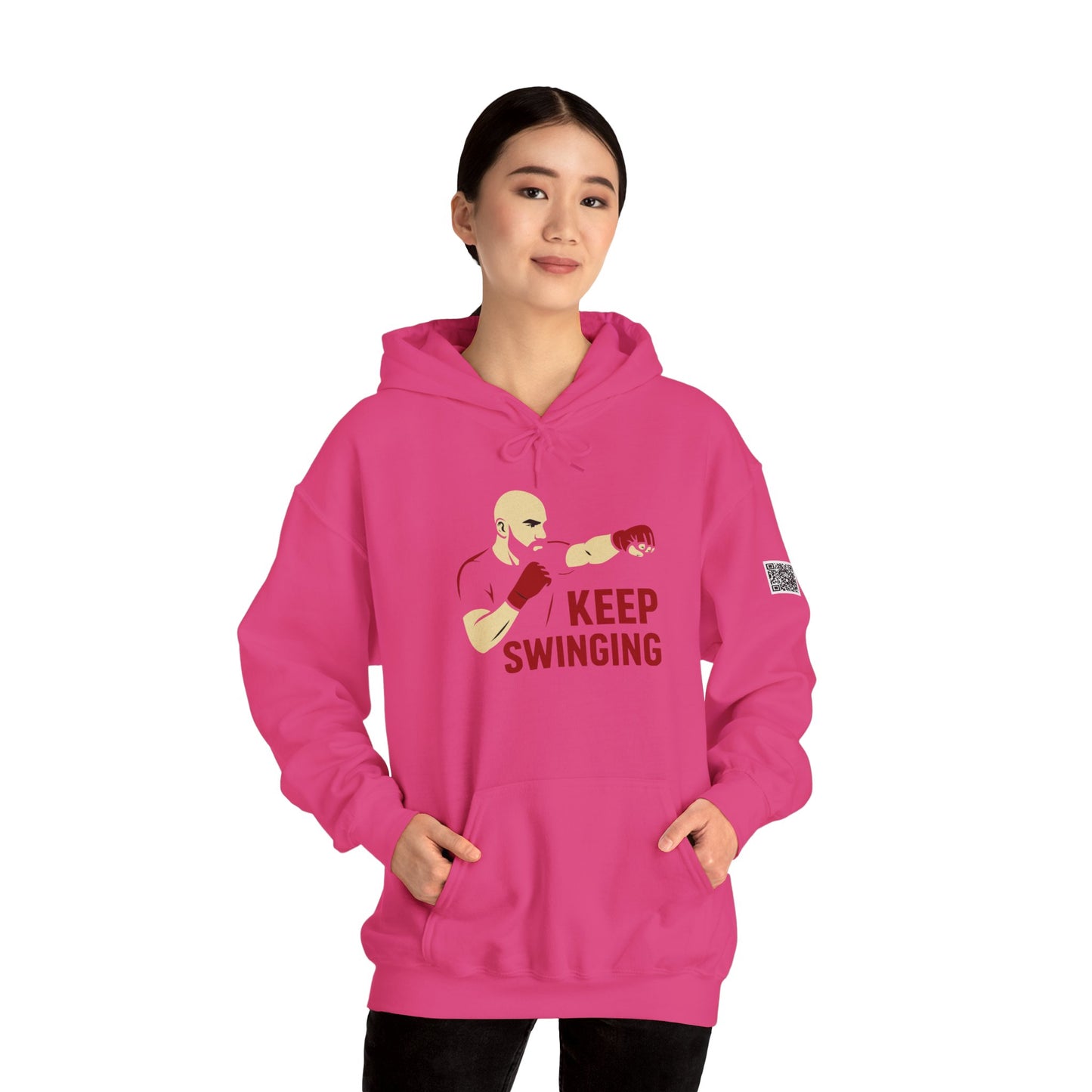 Keep Swinging Hoodie - Motivational Sweatshirt for Fighters and Dreamers, Perfect for Gym, Sports, Gifts, Birthdays, and Casual Wear
