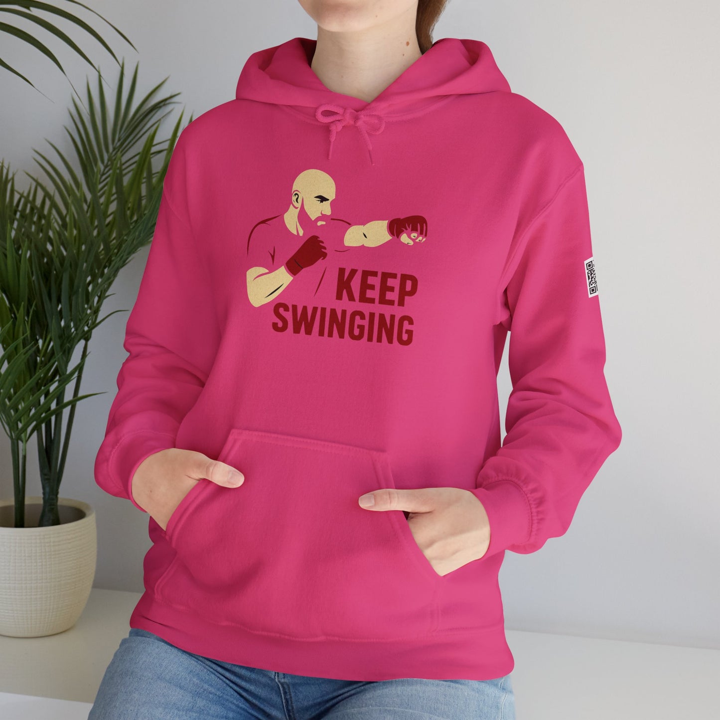 Keep Swinging Hoodie - Motivational Sweatshirt for Fighters and Dreamers, Perfect for Gym, Sports, Gifts, Birthdays, and Casual Wear