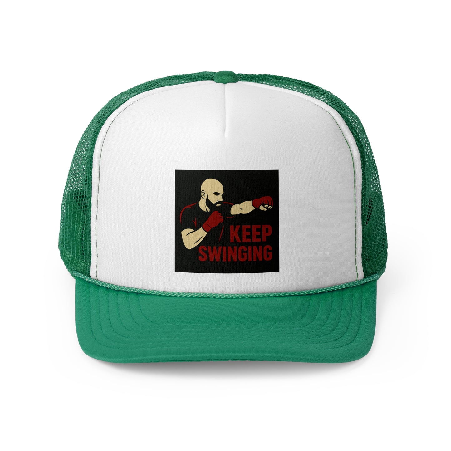 Keep Swinging Trucker Cap - Motivational Hat for Fighters & Sports Enthusiasts