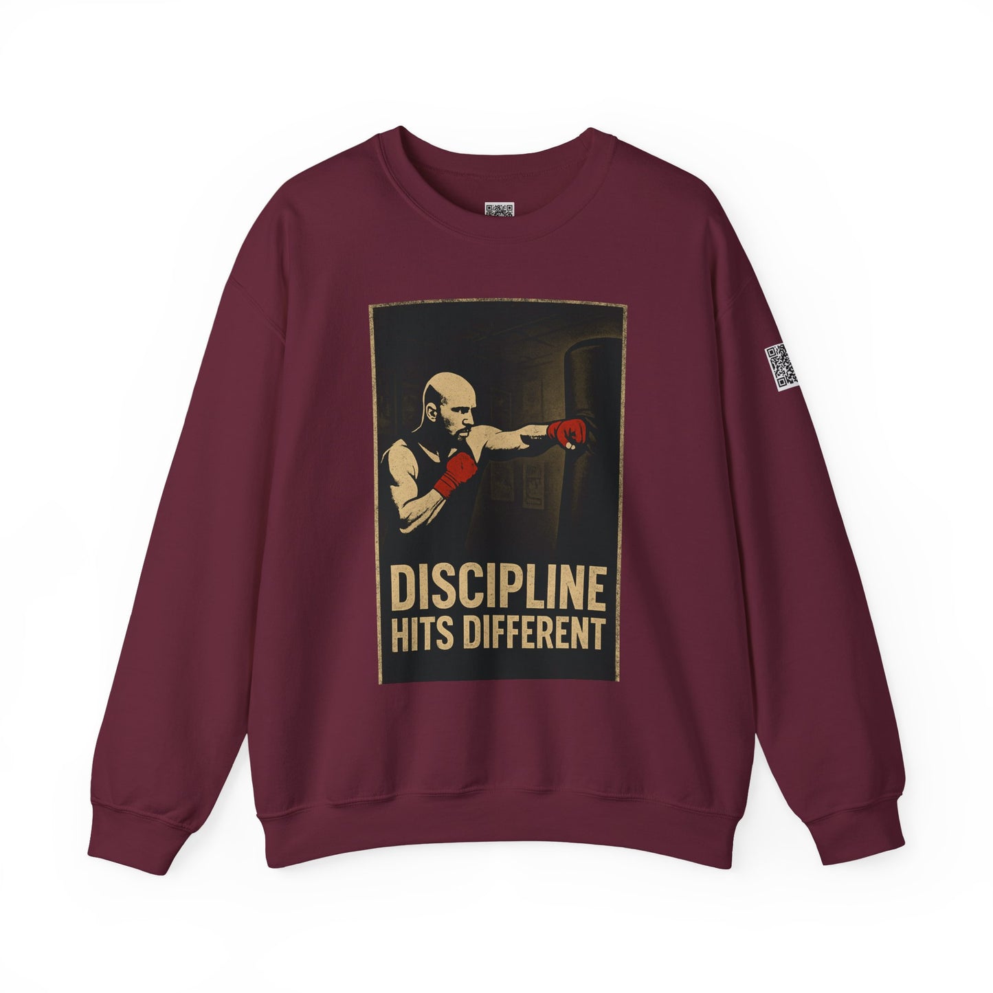 Motivational Sweatshirt - Discipline Hits Different - Unisex Crewneck - Fitness Gift - Workout Apparel - Casual Sport Style - Gym Wear