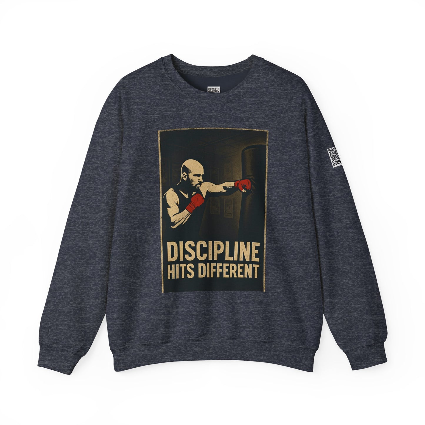 Motivational Sweatshirt - Discipline Hits Different - Unisex Crewneck - Fitness Gift - Workout Apparel - Casual Sport Style - Gym Wear