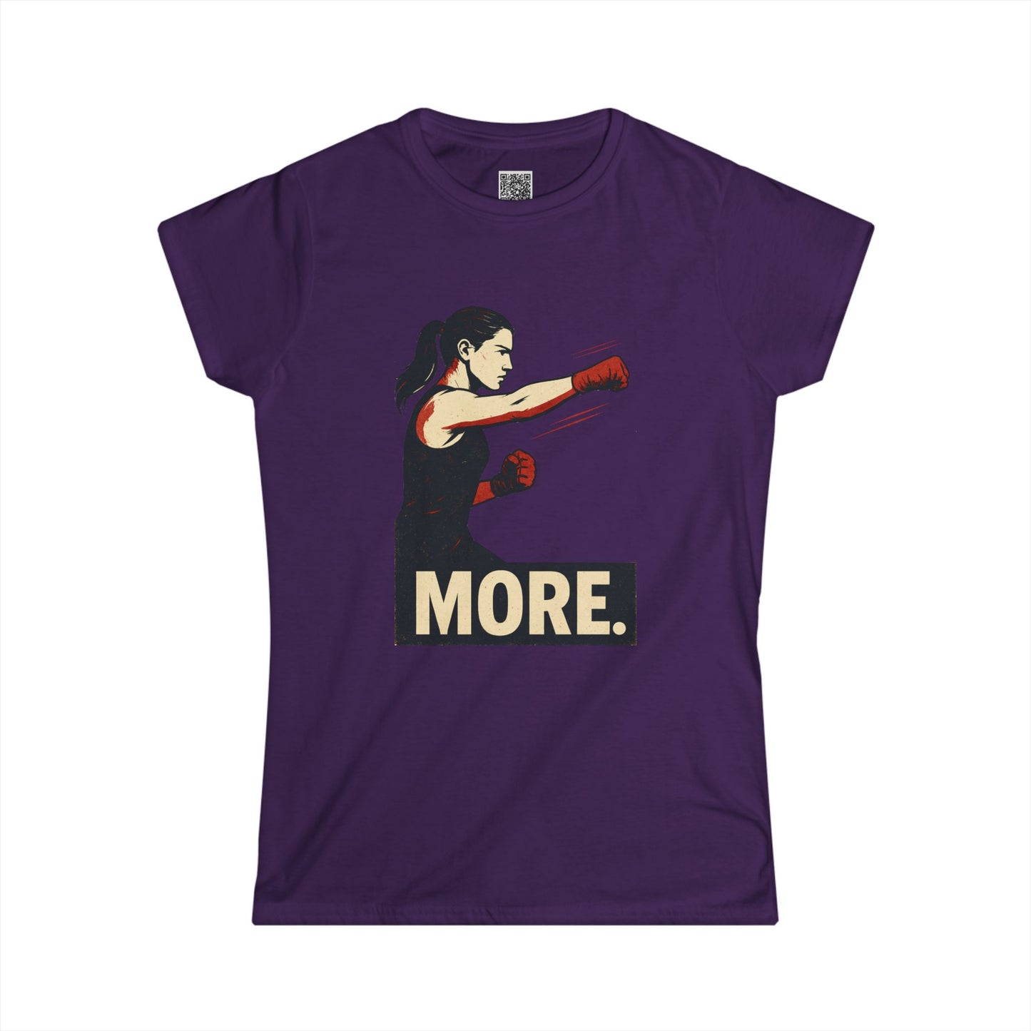 "More. With a Cross." Empowering Women's Softstyle Tee - Motivational Fitness Apparel, Boxing Inspiration, Workout Top, Gift for Her, Activewear