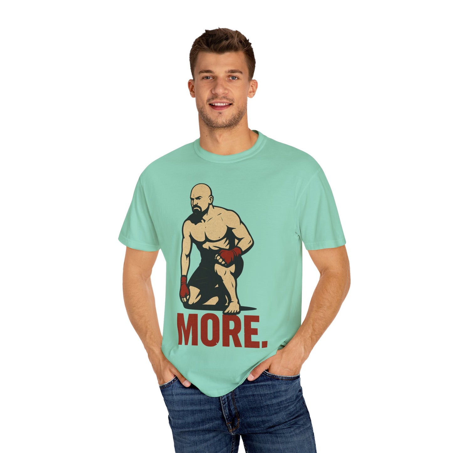 Motivational Fitness T-Shirt with 'MORE - Rising.' Design, Unisex Workout Apparel, Gym Shirt, Gift for Athletes & Fitness Lovers