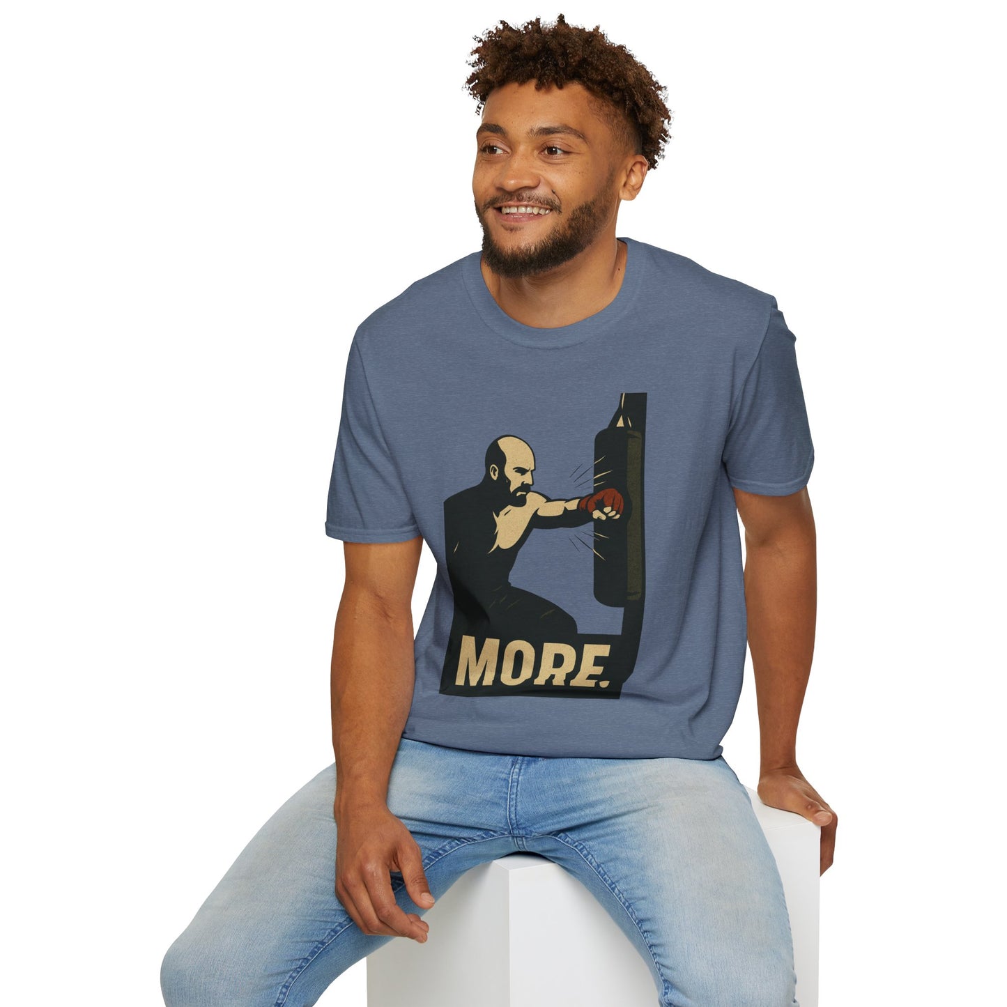 "More, Jab Through Shadows" - Motivational Fitness T-Shirt, Gym Apparel, Workout Gear, Unisex Exercise Top, Gift for Athletes, Sports Enthusiasts, More Inspiration