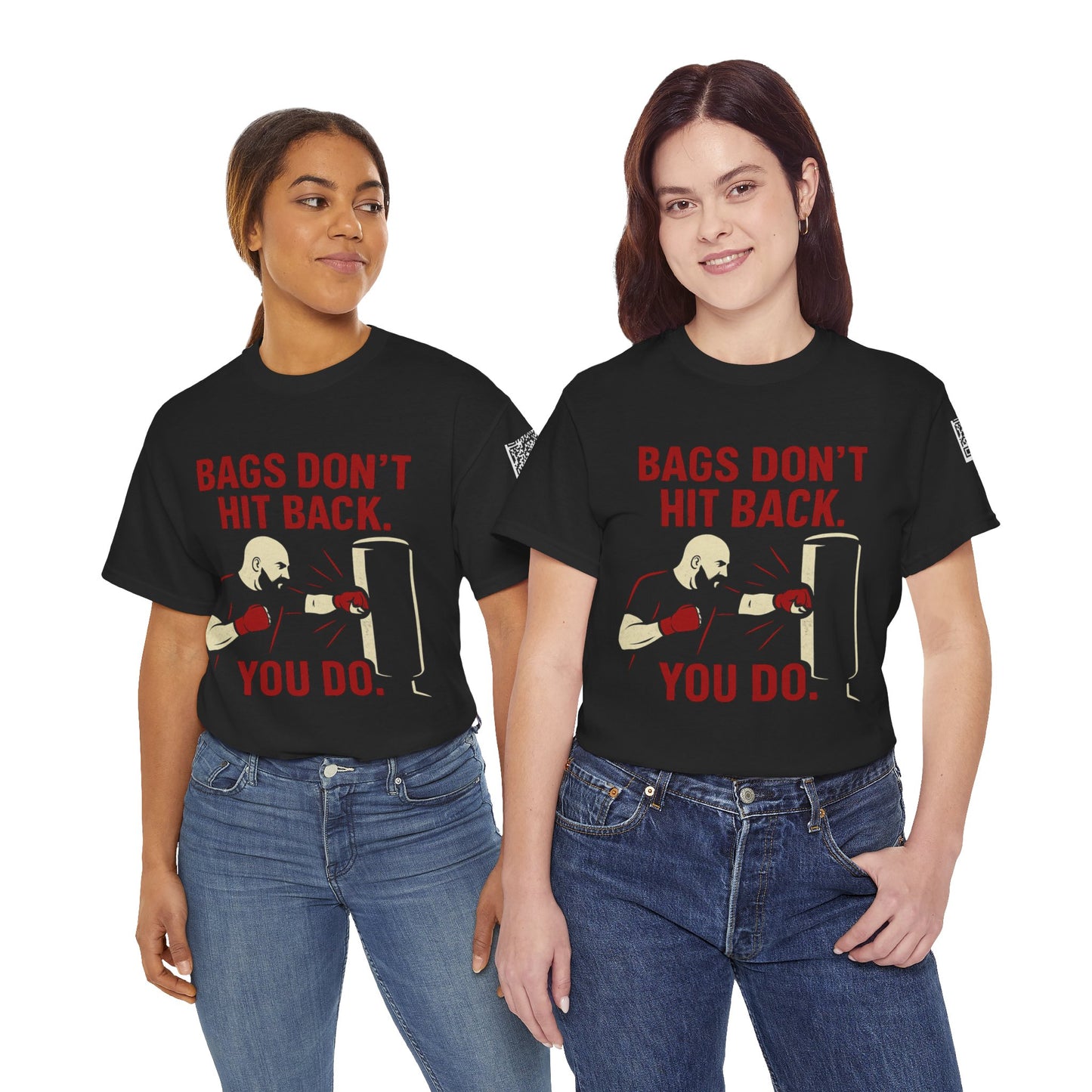 Bags Don't Hit Back. You Do. Unisex Heavy Cotton Tee, Motivational Workout Shirt, Fitness Apparel, Boxing Gift, Casual Activewear
