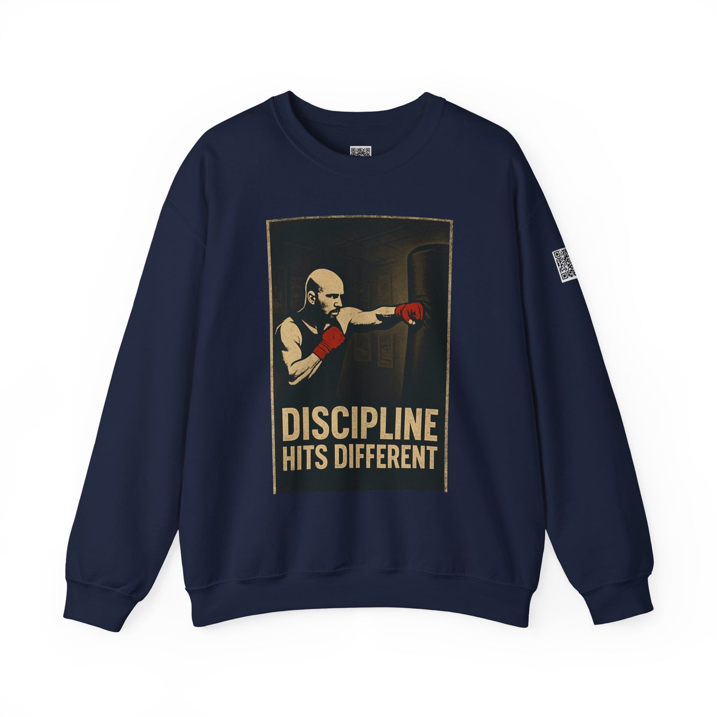 Motivational Sweatshirt - Discipline Hits Different - Unisex Crewneck - Fitness Gift - Workout Apparel - Casual Sport Style - Gym Wear