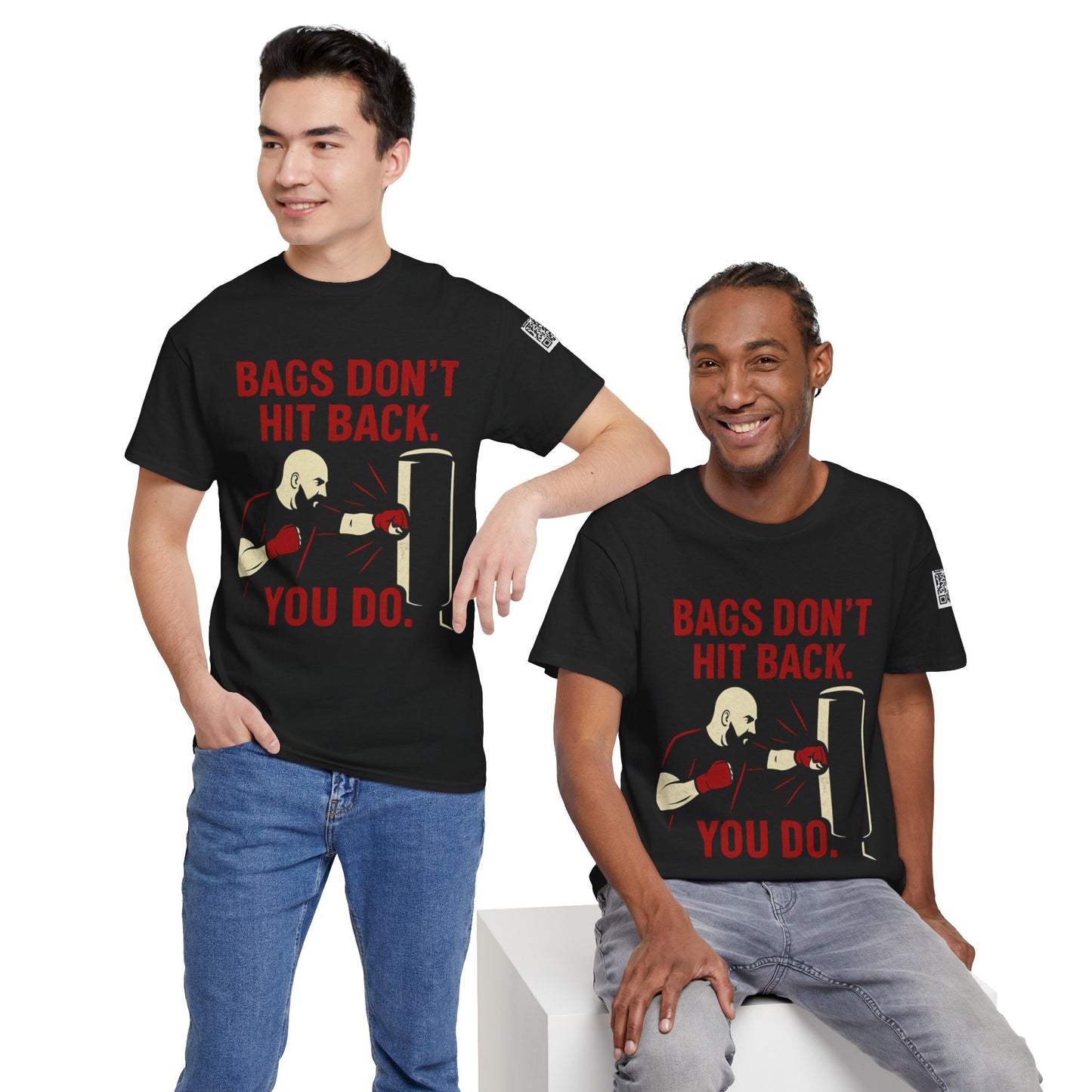 Bags Don't Hit Back. You Do. Unisex Heavy Cotton Tee, Motivational Workout Shirt, Fitness Apparel, Boxing Gift, Casual Activewear
