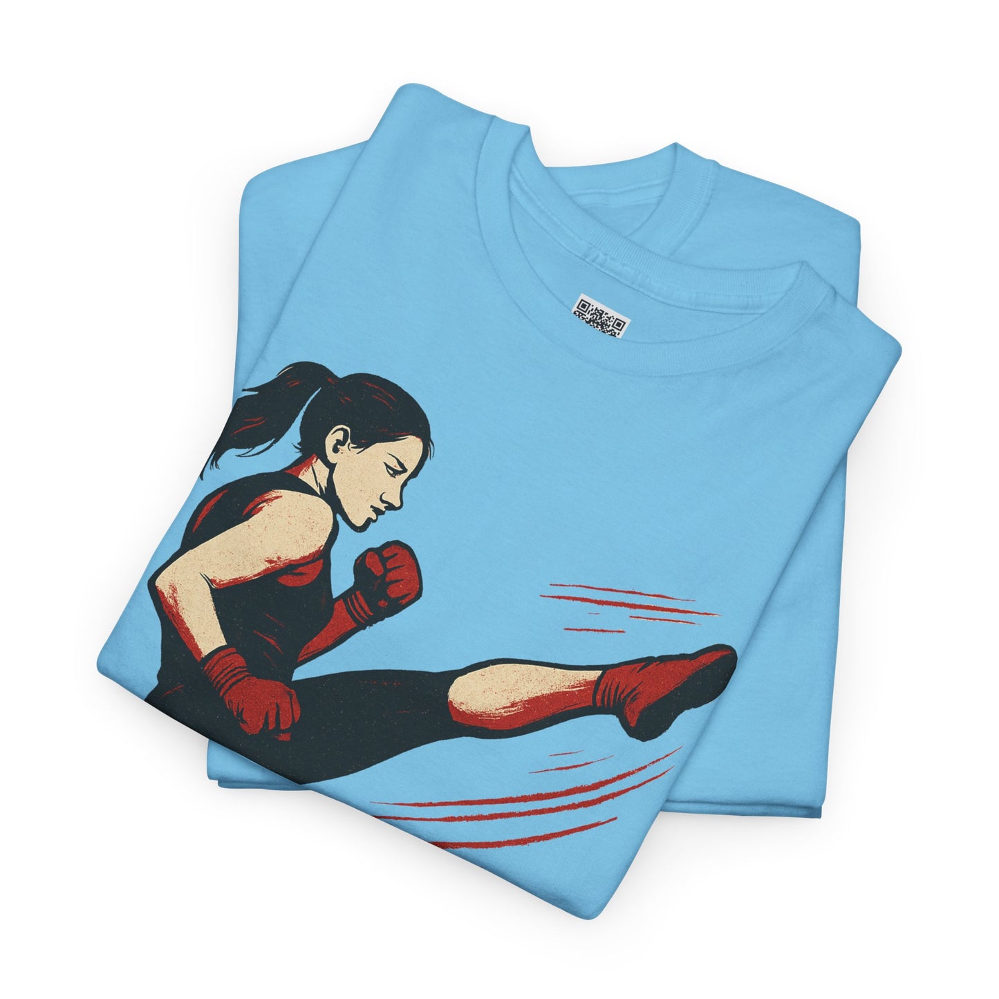"More with a Kick " - Motivational Fitness Tee | Unisex Heavy Cotton Tee, Gym Shirt, Workout Apparel, Exercise Gift, Activewear, Sports Top