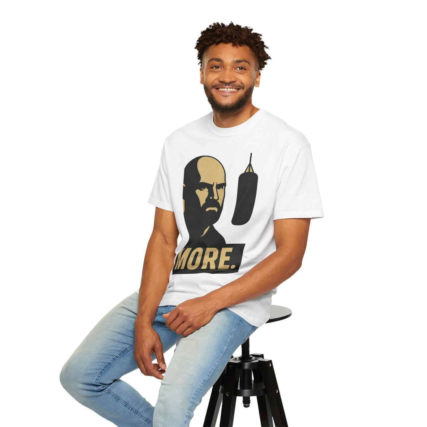 "More. Shadow Stare" - Motivational Gym T-Shirt, Fitness Apparel, Workout Clothing, Gift for Him, Unisex Activewear, Sportswear