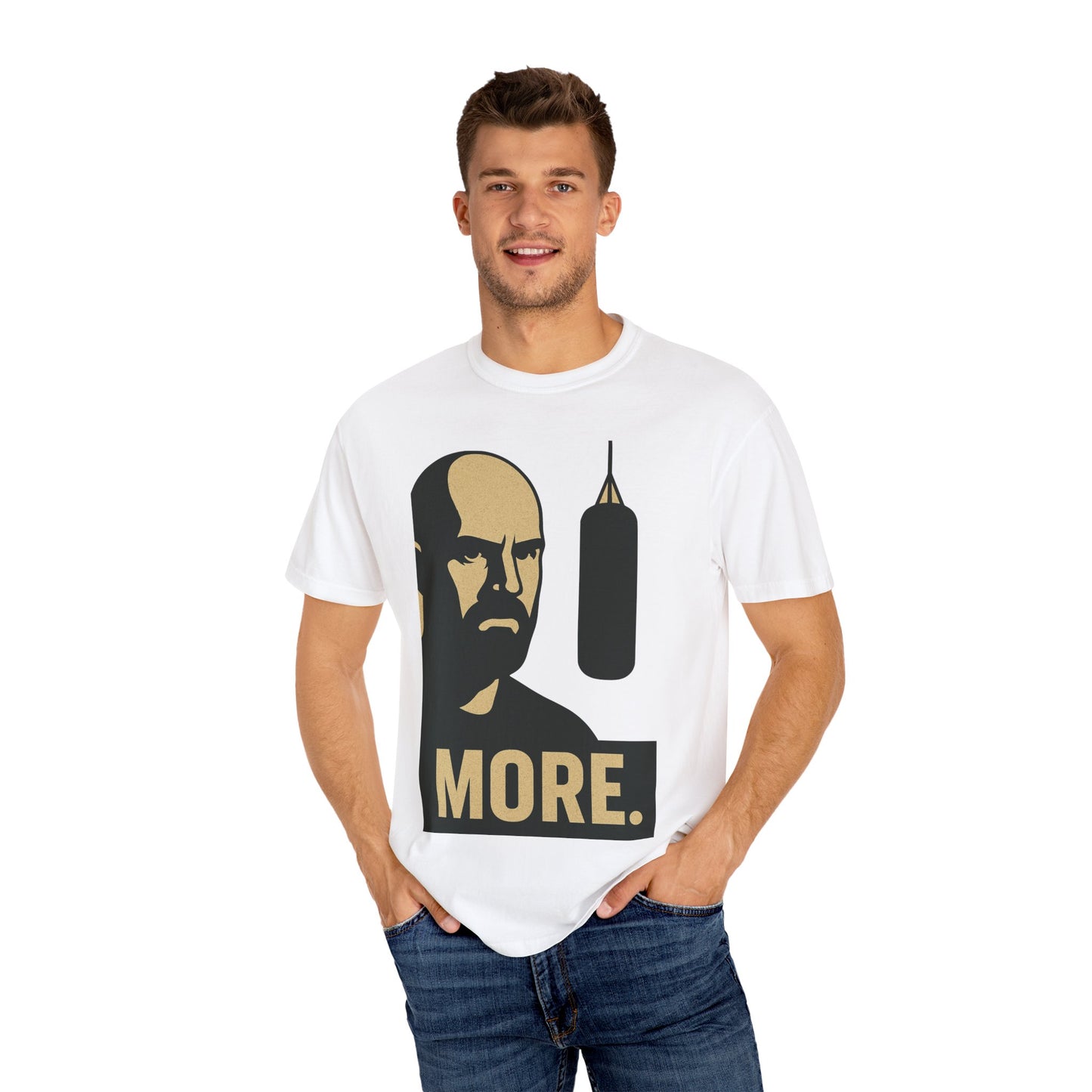 "More. Shadow Stare" - Motivational Gym T-Shirt, Fitness Apparel, Workout Clothing, Gift for Him, Unisex Activewear, Sportswear