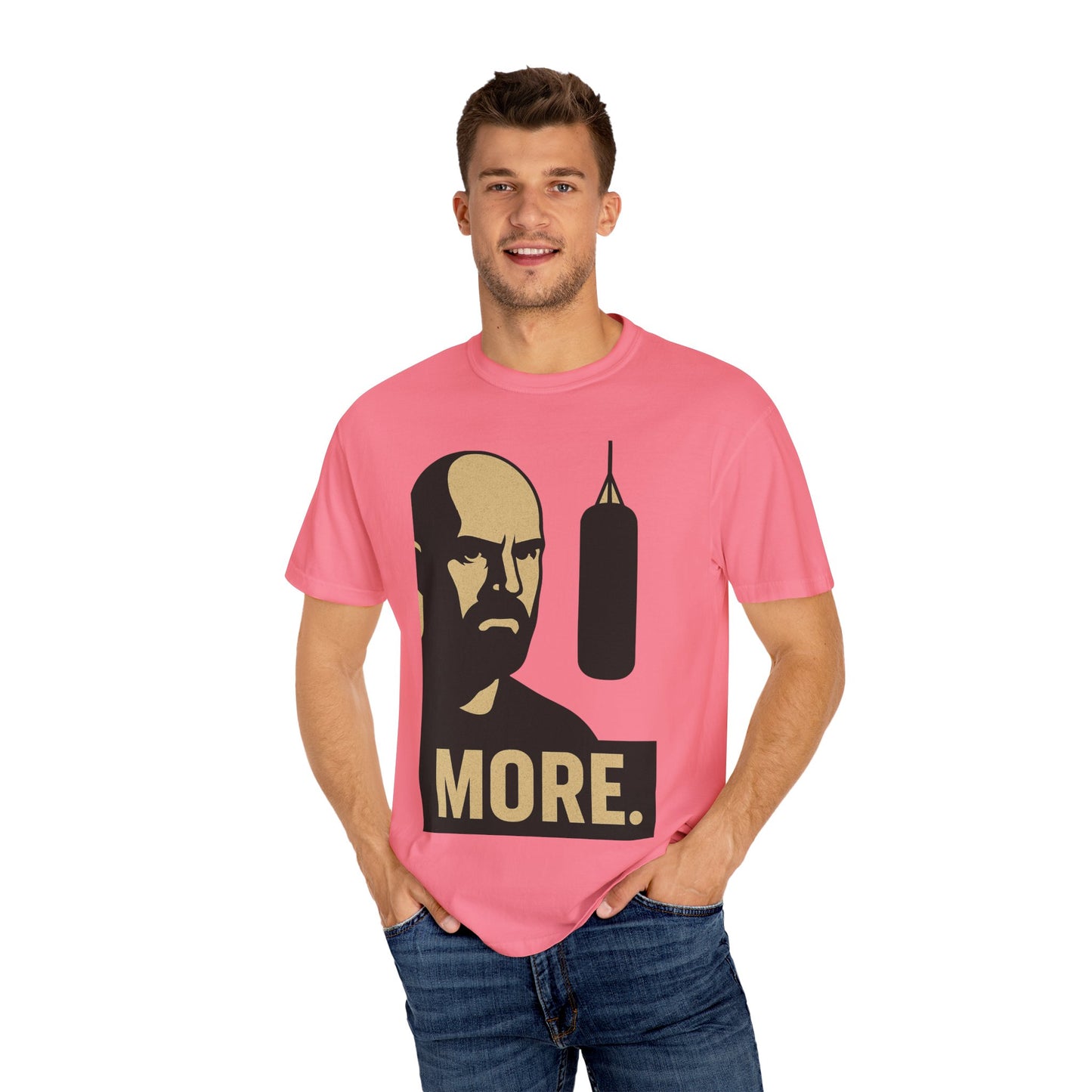 "More. Shadow Stare" - Motivational Gym T-Shirt, Fitness Apparel, Workout Clothing, Gift for Him, Unisex Activewear, Sportswear