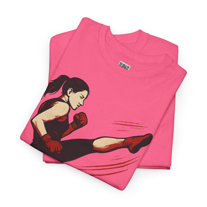 "More with a Kick " - Motivational Fitness Tee | Unisex Heavy Cotton Tee, Gym Shirt, Workout Apparel, Exercise Gift, Activewear, Sports Top