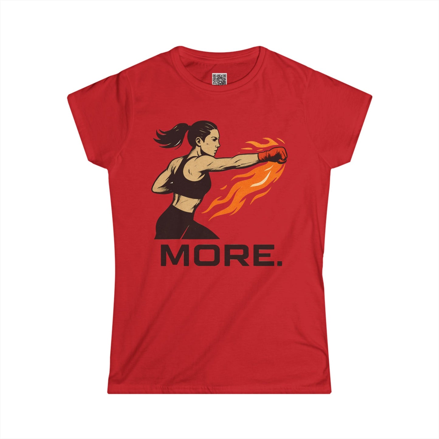 "More. Punching Fire." Empowered Women's Workout Tee - Motivational Fitness T-Shirt, Gym Apparel, Athletic Wear, Exercise Top, Gift for Her