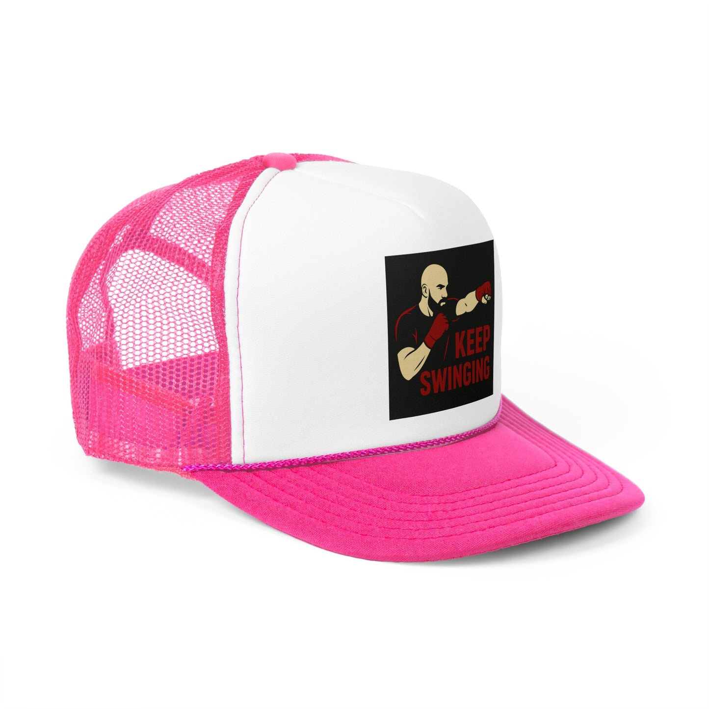 Keep Swinging Trucker Cap - Motivational Hat for Fighters & Sports Enthusiasts
