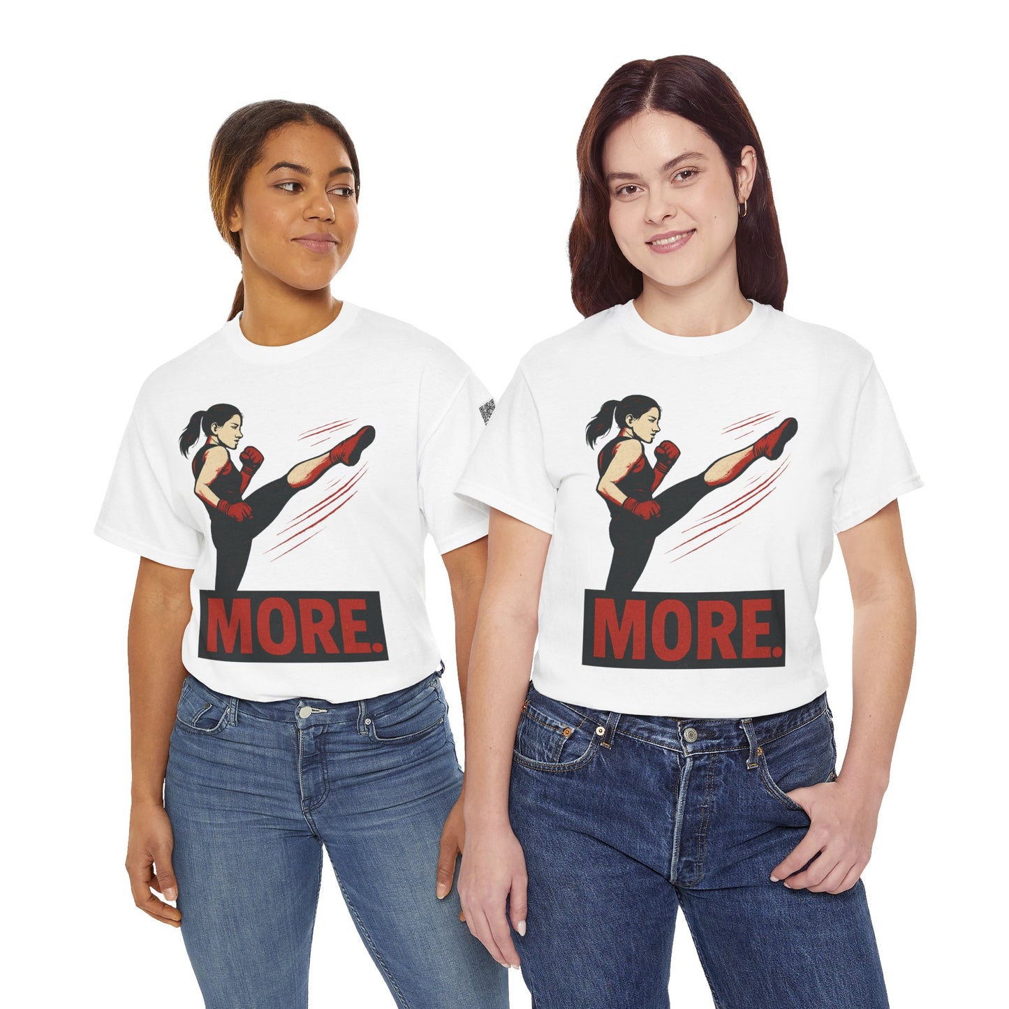 "More with a Kick " - Motivational Fitness Tee | Unisex Heavy Cotton Tee, Gym Shirt, Workout Apparel, Exercise Gift, Activewear, Sports Top