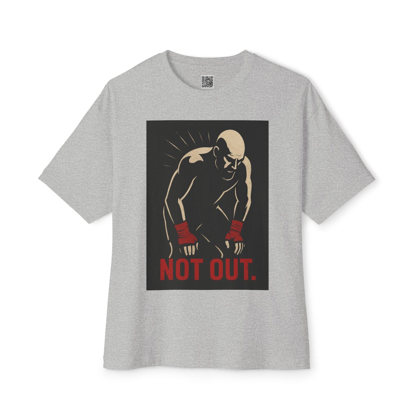 Not Out - Motivational Oversized Tee - Unisex Boxy T-Shirt, Gym Apparel, Fight Wear, Workout Clothing, Inspirational Gift