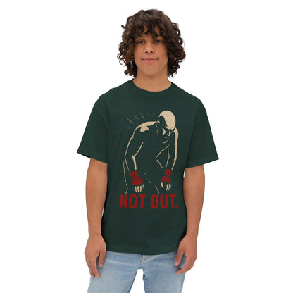 Not Out - Motivational Oversized Tee - Unisex Boxy T-Shirt, Gym Apparel, Fight Wear, Workout Clothing, Inspirational Gift