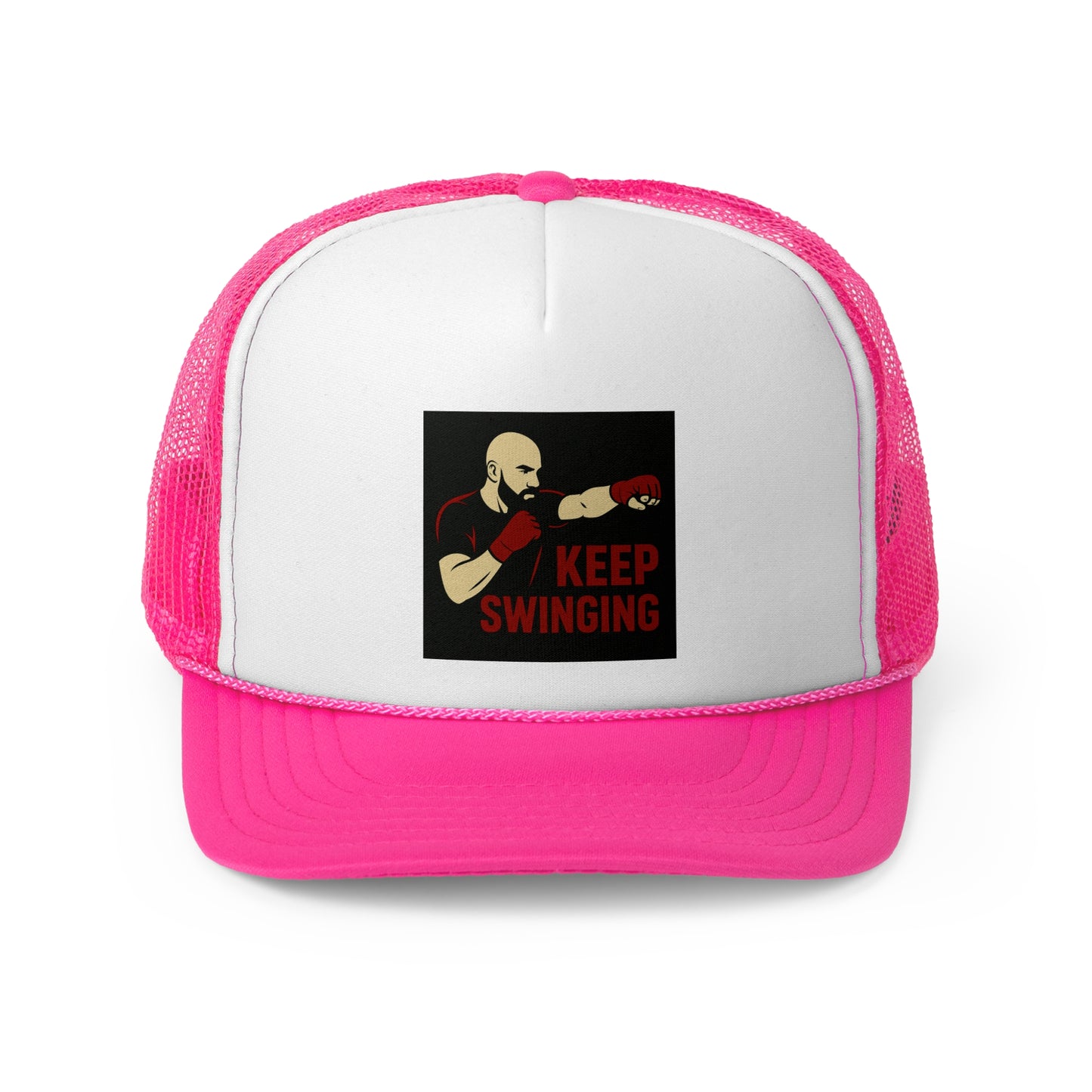 Keep Swinging Trucker Cap - Motivational Hat for Fighters & Sports Enthusiasts
