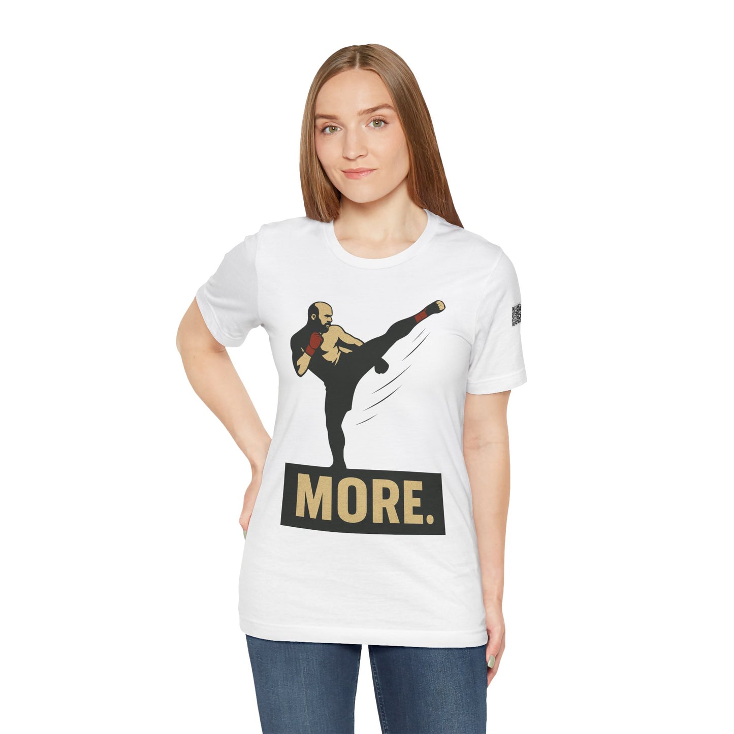 "More, Sidekick" - Motivational Kickboxing Tee - Unisex Short Sleeve Shirt, Fitness Apparel, Workout Gear, Gift for Athletes, Inspirational Clothing
