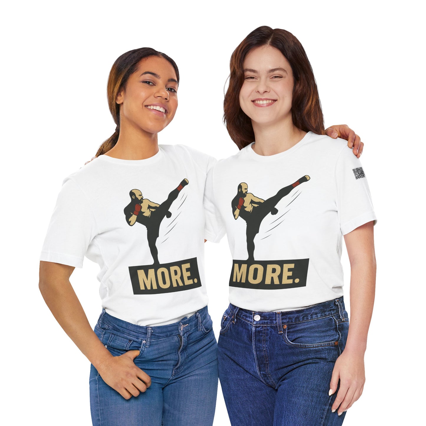 "More, Sidekick" - Motivational Kickboxing Tee - Unisex Short Sleeve Shirt, Fitness Apparel, Workout Gear, Gift for Athletes, Inspirational Clothing
